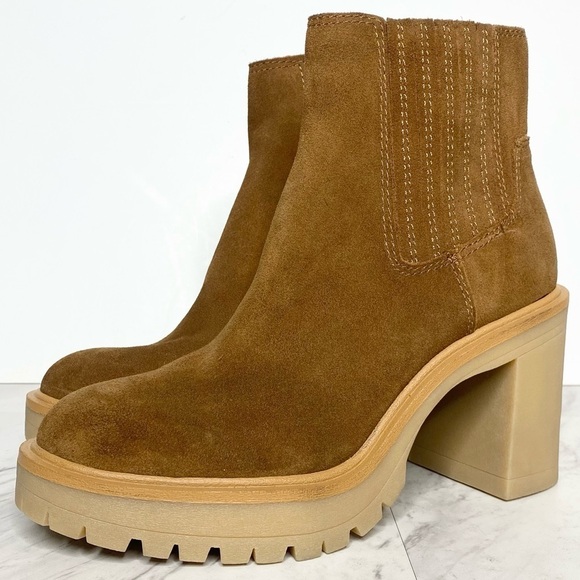 Dolce Vita Caster Brown Suede Lug Sole Bootie 8 1/2 - Picture 1 of 16